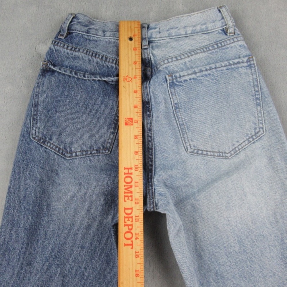PacSun Two Tone Colorblock Dad Jean High Waisted Blue Denim Size 24 RN090233 - Picture 9 of 13